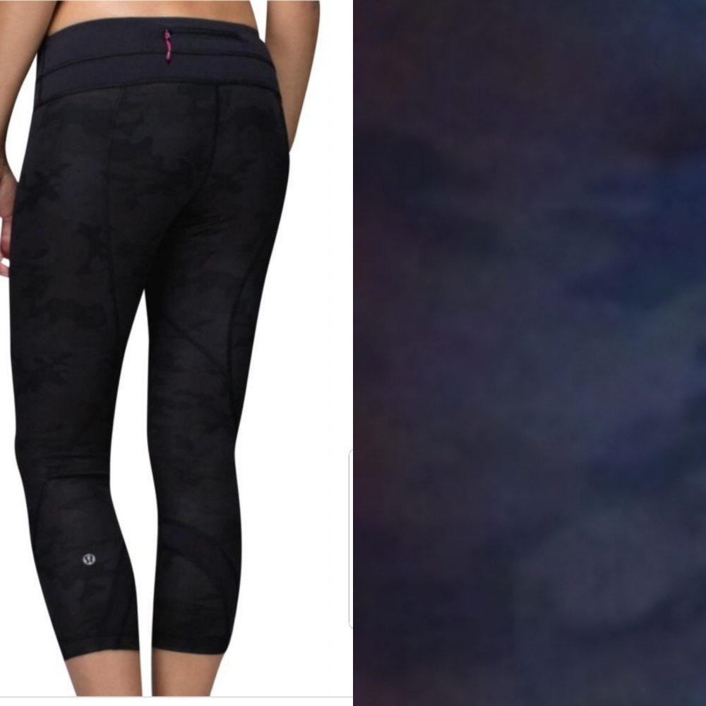Lululemon run inspire crops camo sz 6
